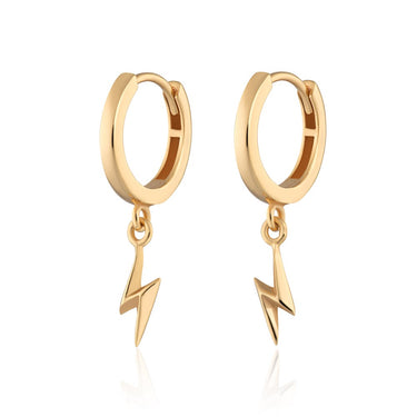 Lightning Bolt Charm Hoop Earrings | Charm Hoop Earrings for Women by Scream Pretty