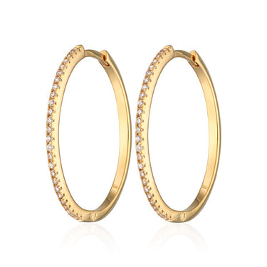 Sparkling Perfect Hoop Earrings | Clear Stone Classic Hoop Earrings for Women by Scream Pretty