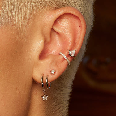 Illusion Hoop Earrings with Star Drop | Twin Hoop Earrings | Scream Pretty