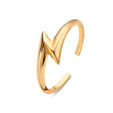 Gold Lightning Bolt Ring | Adjustable Gold Ring