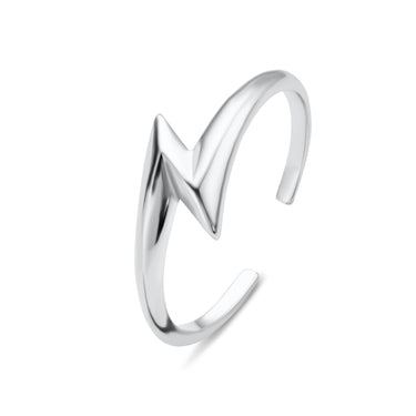 Silver Lightning Bolt Ring | Adjustable Silver Ring