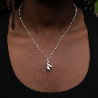 Silver Roller Skate Charm on Chain Necklace