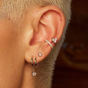 Diamond Double Band Ear Cuff | Silver & Gold Twin Ear Wrap Earring for Non-Pierced Ears | Scream Pretty