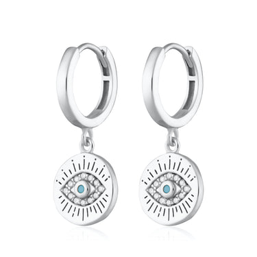 Evil Eye Charm Hoop Earrings | Good Luck Jewellery | Scream Pretty