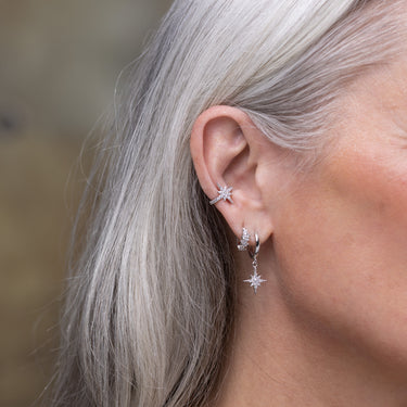 Starburst ear cuff, no piercing required. wear in place of a conch piercing