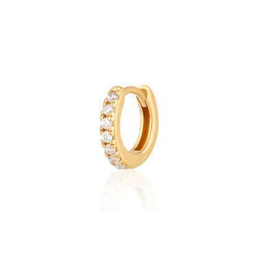 Gold Clear Stone 7mm Cartilage Hoop Earring