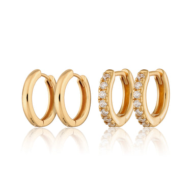 Gold Core Huggie Earring Stacking Set