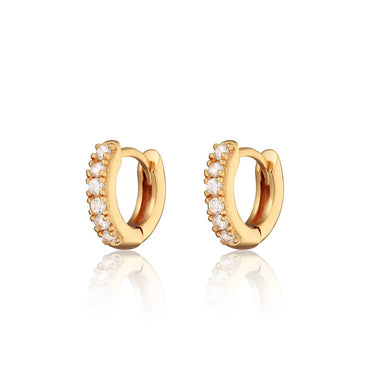 Gold Mini Sparkling Huggie Hoop Earrings