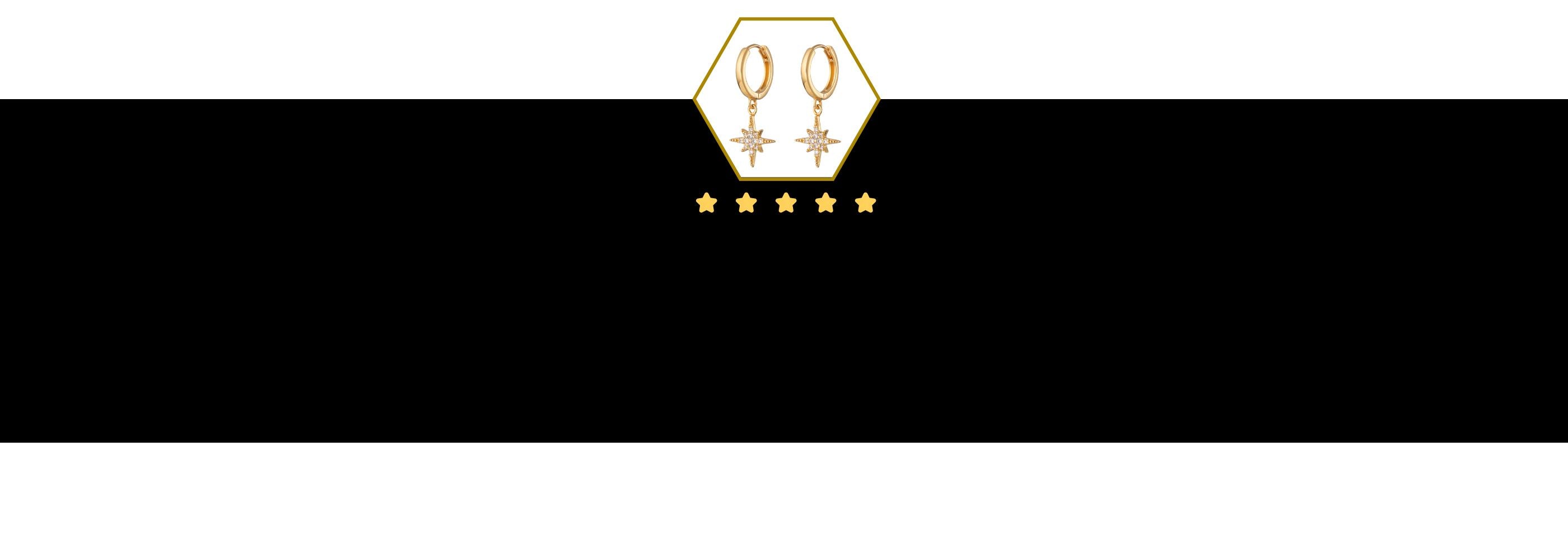 Gold Starburst Hoop Earring 5 Star Review