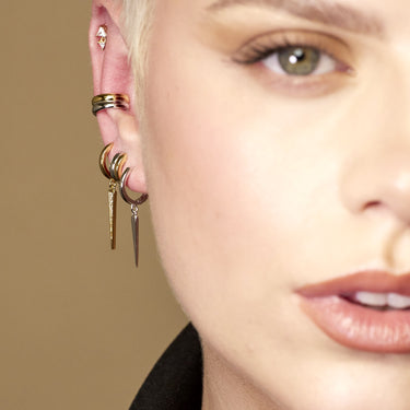 Mixed Metal ear cuff earring no piercing required