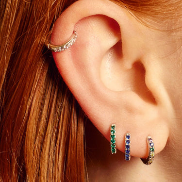 Multi-Coloured Huggie Hoop Earrings by Scream Pretty