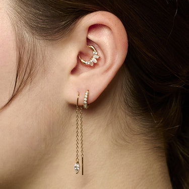 Gold Princess Daith Ring Hoop Earring