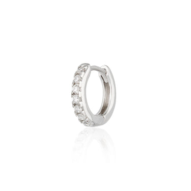 Silver Clear Stone 7mm Cartilage Hoop Earring