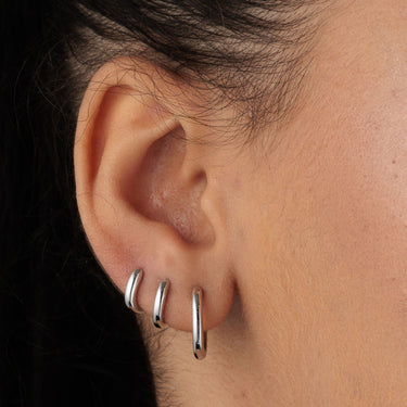 Silver Everyday Hoop Curated Ear Earring Stacking Set
