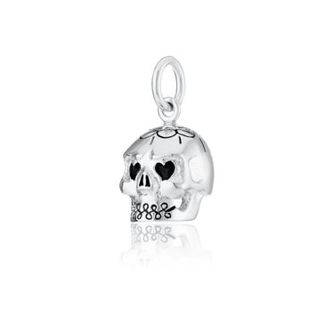 Silver Skull Charm | Dia de Los Muertos Mexican Style Skull Charm