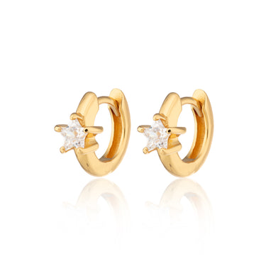 Sparkling Star Gold Huggie Earrings