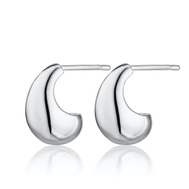 Silver Teardrop Stud Earrings | Chunky Teardrop Studs