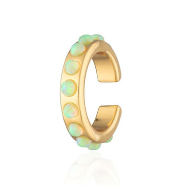 Lime Green Opal Ear Cuff | Silver & Gold Ear Wrap Earring for Non-Pierced Ears | Scream Pretty