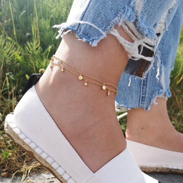 Anklet with Hammered Discs | Gold Ankle Bracelet | Scream Pretty