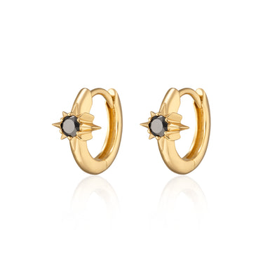 Black Star Large Huggie Earrings | Small Hoop Earrings for Women | Scream Pretty