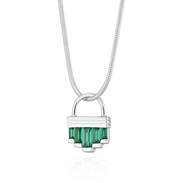 Green Emerald Snake Chain Pendant Necklace | Green Pendant Necklace for Women by Scream Pretty
