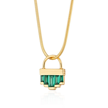 Green Emerald Snake Chain Pendant Necklace | Green Pendant Necklace for Women by Scream Pretty