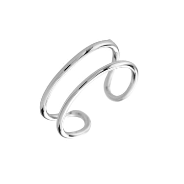 Double Band Adjustable Ring | Twin Band Silver Ring