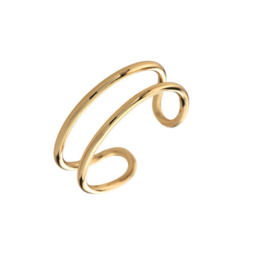 Double Band Adjustable Ring | Twin Band Gold Ring