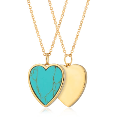 Turquoise Heart Necklace | Large Turquoise Heart Pendant Necklaces by Scream Pretty