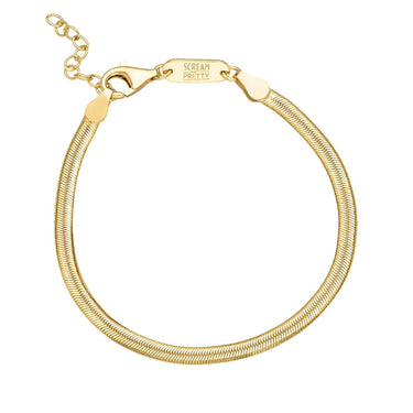 Flat Snake Chain Bracelet | Silver & Gold Herringbone Bracelet for Women| Scream Pretty