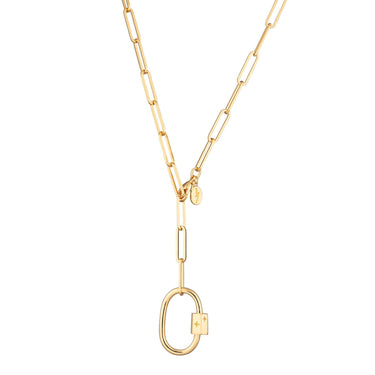 Oval Carabiner Long Link Chain Necklace | Charm Collector Necklaces | Scream Pretty