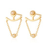 Opal Chandelier Ear Jacket Stud Earrings Gold Plated Earrings by Scream Pretty