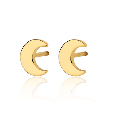 Crescent Moon Stud Earrings Gold Plated earrings by Scream Pretty