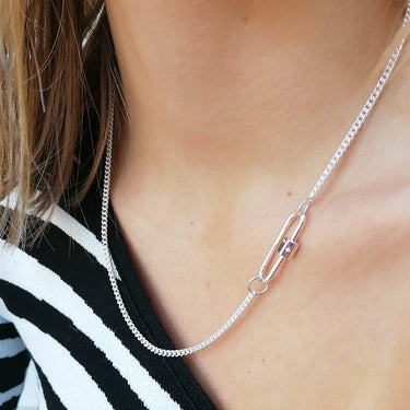 Long Link Carabiner Curb Chain Necklace | Charm Collector Necklaces | Scream Pretty