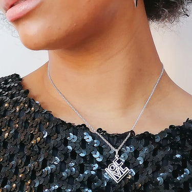 Love Necklace in Black | Love Pendant Necklaces for Women by Scream Pretty