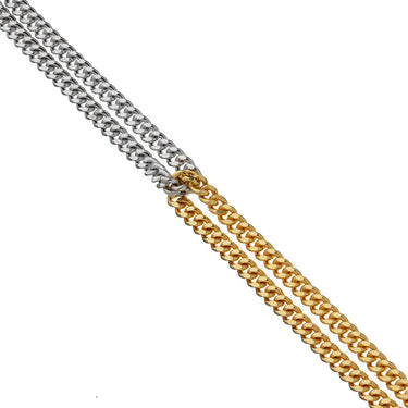 Mixed Metal Curb Chain Looped Bracelet | Double Chain Bracelet | Scream Pretty