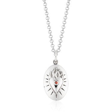 Flaming Heart Locket Necklace | Love Pendant Necklaces for Women by Scream Pretty
