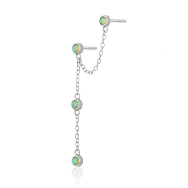 Lime Opal Chandelier Stud Single Earring Sterling Silver Single Earring by Scream Pretty