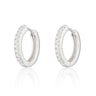 Large Huggie Earrings with Clear Stones | Silver & Gold Hoop Earrings for women by Scream Pretty 