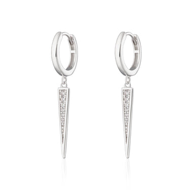 Sparkling Spike Charm Hoop Earrings | Drop Hoop Earrings | Scream Pretty