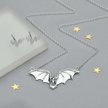 Silver Bat Stud Earrings | Unique Thematic Studs