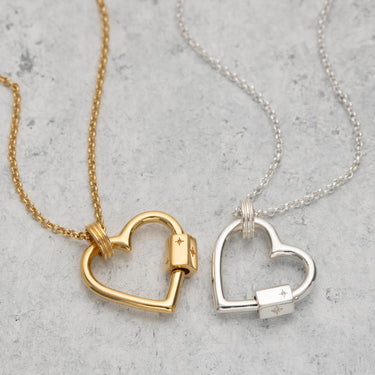 Heart Carabiner Charm Collector Necklace | Charm Collector Necklaces | Scream Pretty