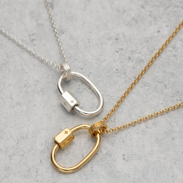 Oval Carabiner Charm Collector Necklace | Charm Collector Necklaces | Scream Pretty