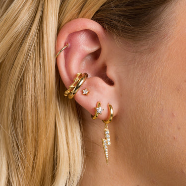 Lightning Charm Hoop Earrings | Celestial Drop Hoop Earrings | Scream Pretty