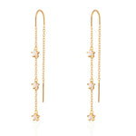 Gold Sparkling Star Threader Earrings by Scream Pretty
