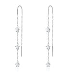 Silver Sparkling Star Threader Earrings by Scream Pretty