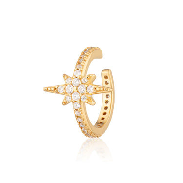 Starburst Ear Cuff | Silver & Gold Star Ear Wrap Earring for Non-Pierced Ears | Scream Pretty