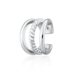 Twisted Triple Band Small Ear Cuff | Silver & Gold Ear Wrap Earring for Non-Pierced Ears | Scream Pretty