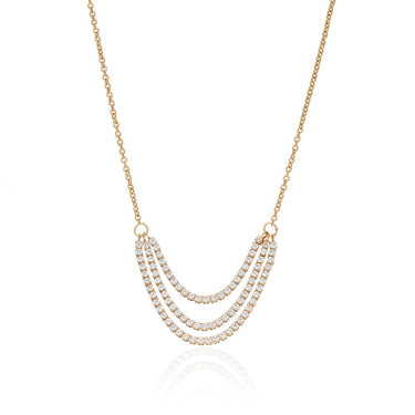 Waterfall Tennis Chain Necklace | Tennis Necklace for Women in Silver & Gold | Scream Pretty