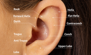 Ear Piercing Locations on Ear to help place your earrings